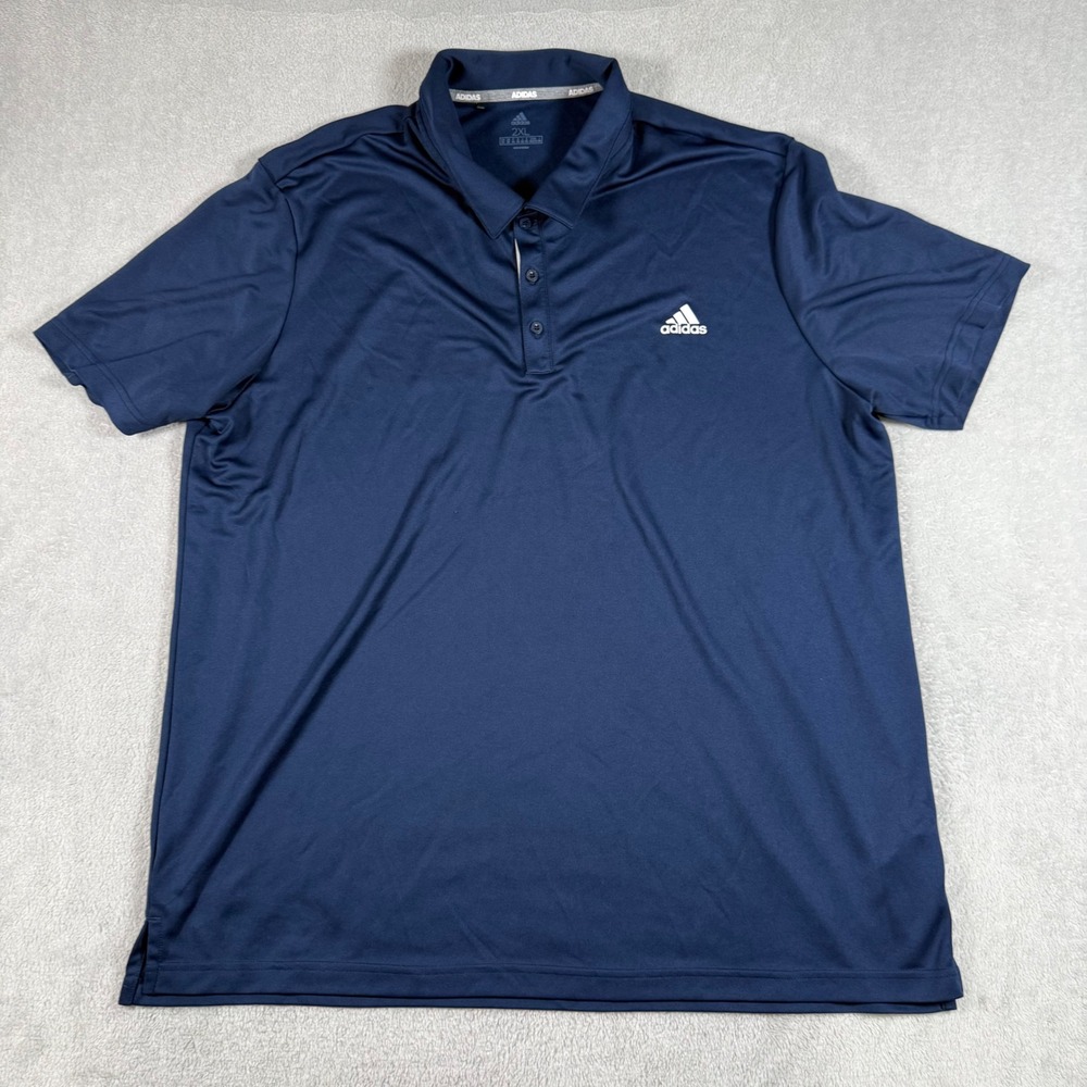 Adidas Polo Shirt Mens 2XL Navy Blue DQ2308 Performance Short Sleeve Golf